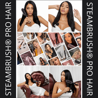 STEAMBRUSH® PRO HAIR 3 en 1 tendance, lisseur, brosse et sèche-cheveux avec puce intelligente, plaques céramique pour cheveux lisses, volumineux et sans frisottis
