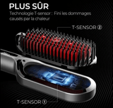 STEAMBRUSH® PRO HAIR 3 en 1 tendance, lisseur, brosse et sèche-cheveux avec puce intelligente, plaques céramique pour cheveux lisses, volumineux et sans frisottis